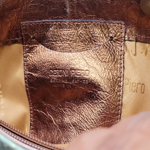 CECCONI PIERO Italy Leather Green Hand Bag Purse - Picture 6 of 13